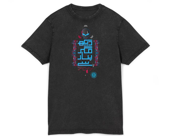 Cyber Neon Skateboard Tee | Acid Wash Graphic Shirt