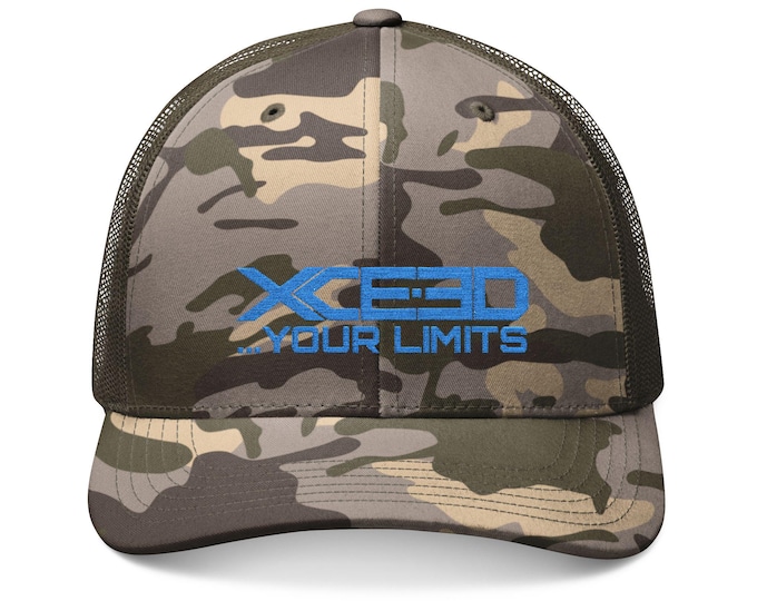 Xceed Your Limits Camo Trucker Hat | Embroidered Logo