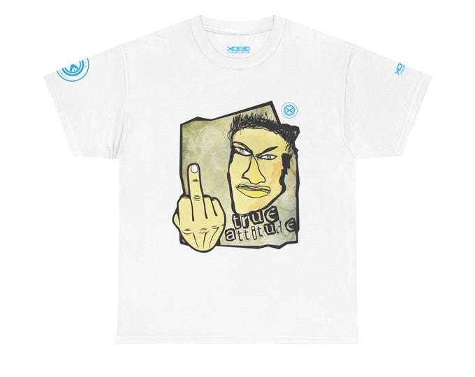 Middle Finger Attitude Tee | Graphic Punk Face Illustration