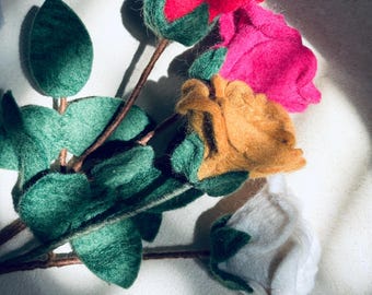 Handmade Felt Wool Rose | Valentine's Day Keepsake