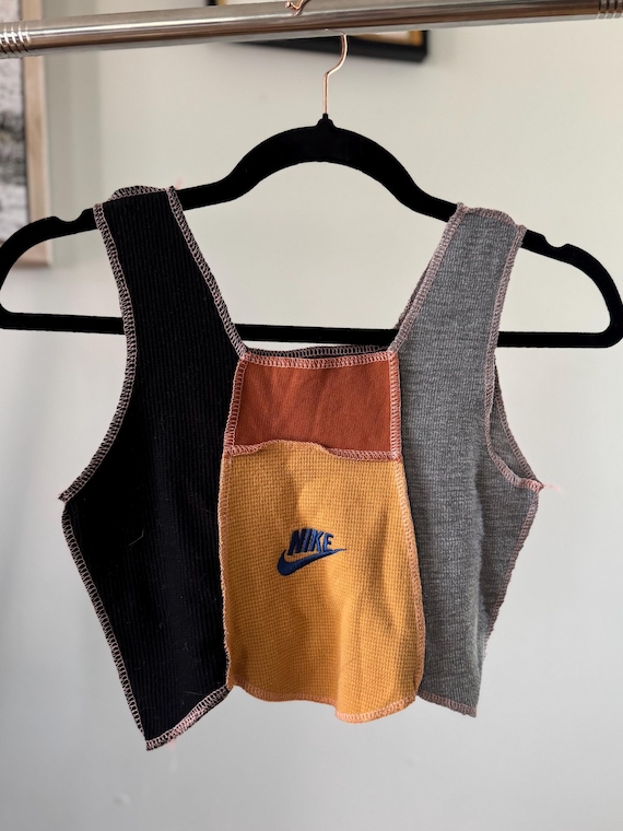 Deconstructed Patchwork Knit Crop Top | Y2K Cut-O… - image 5