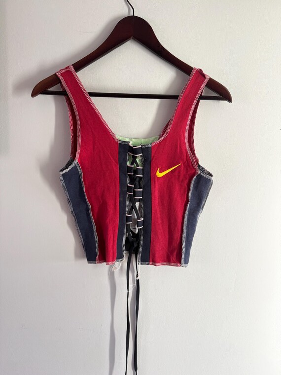 Deconstructed Patchwork Knit Crop Top | Y2K Cut-O… - image 3