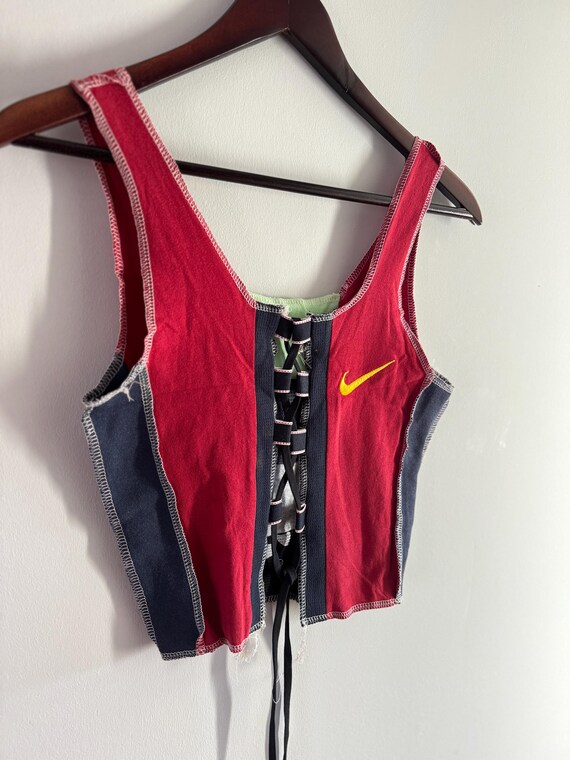 Deconstructed Patchwork Knit Crop Top | Y2K Cut-O… - image 14