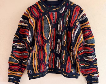 Suéter vintage COOGI Australia 100 % lana – Cara abstracta – Raro