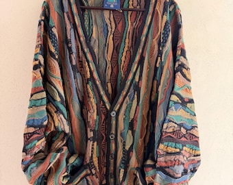 Suéter de punto de lana vintage de Limnos Australia / Jersey estilo Coogi XL