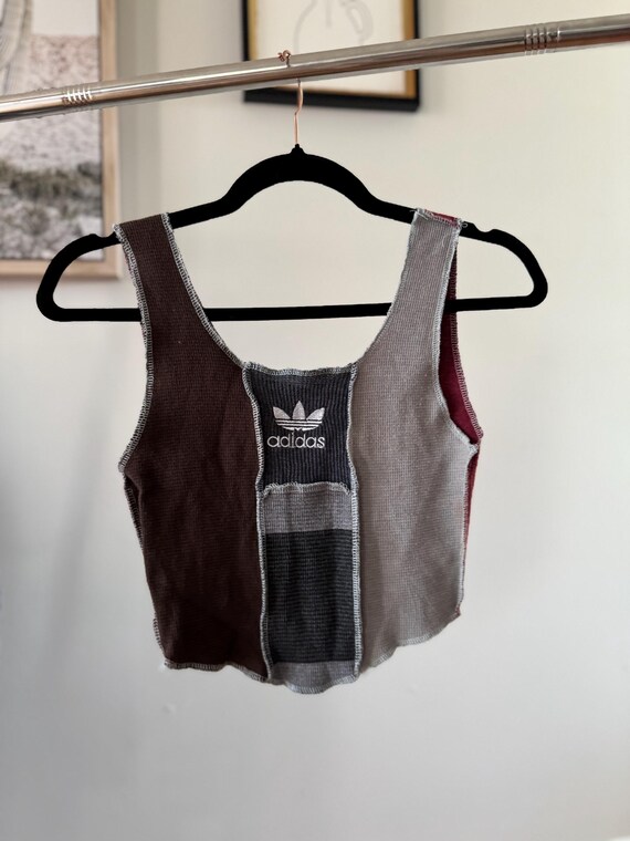 Deconstructed Patchwork Knit Crop Top | Y2K Cut-O… - image 11