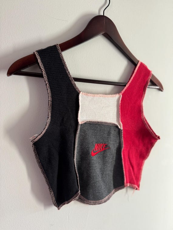 Deconstructed Patchwork Knit Crop Top | Y2K Cut-O… - image 15