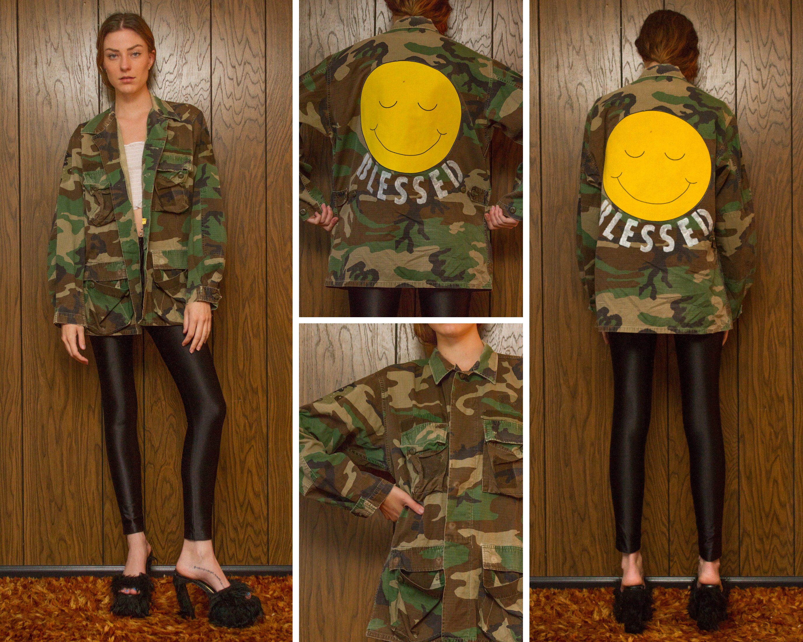 distressed army fatigue jacket