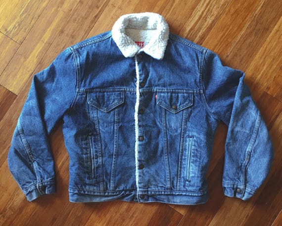 Vintage 70s Levis Levi's Sherpa Lined Flower Sunf… - image 7