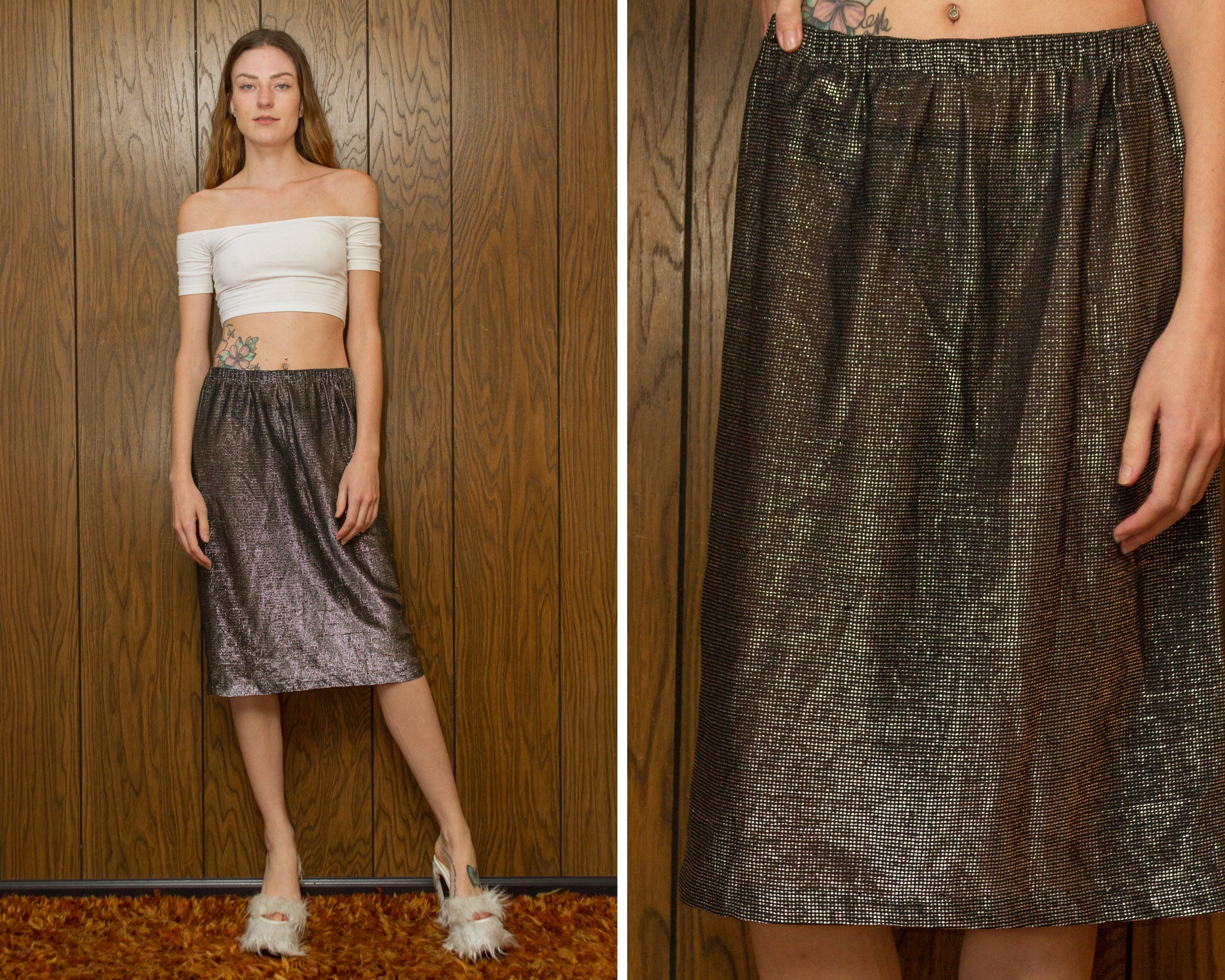 Glitter skirt 70s hotsell