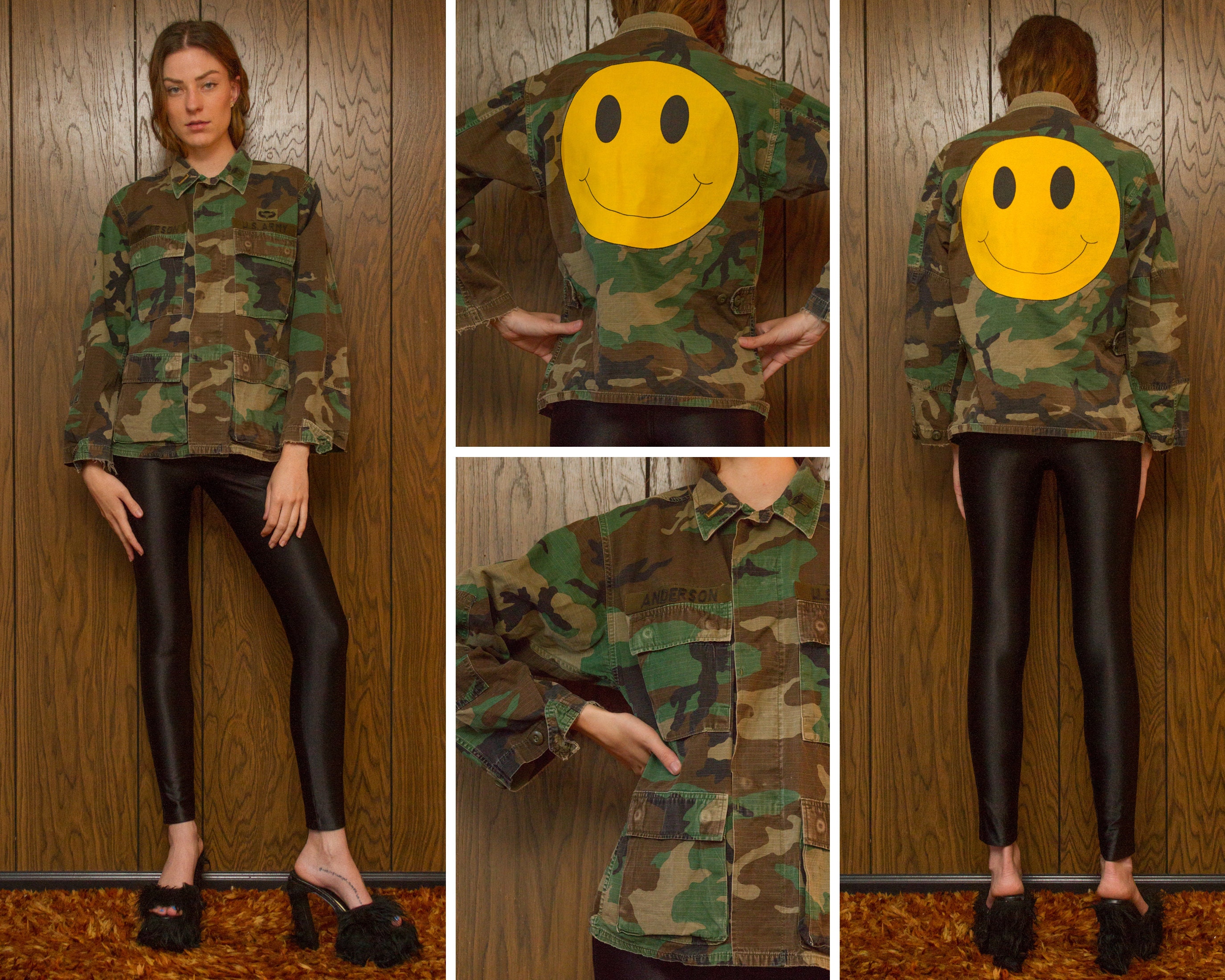 Distressed army shop fatigue jacket