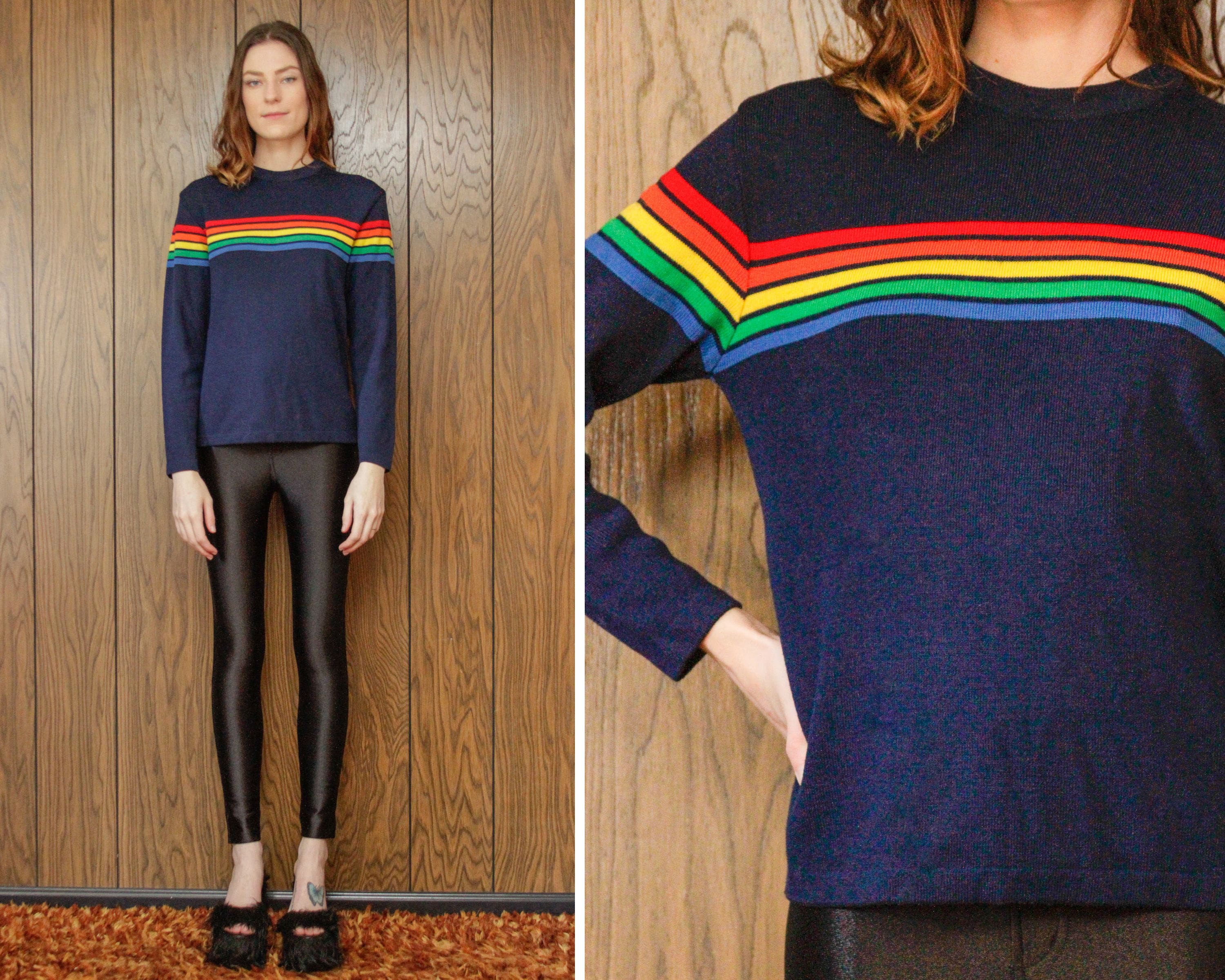 Vintage 70s 80s Ossi Ski Wear Navy Blue 