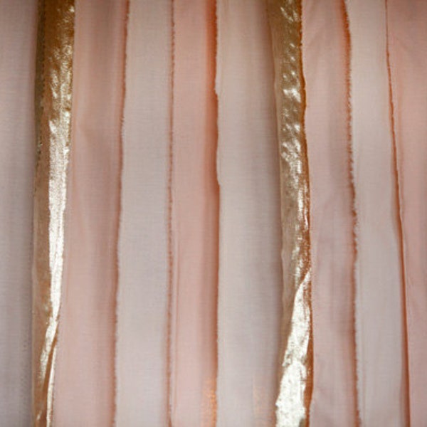 Peach and Gold Fabric Photo Booth Backdrop