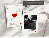 Playing Card Wedding Invitation, Editable Canva Wedding Invite with Photo, Modern Minimal Digital Invitation