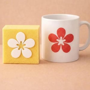 Flower Pottery Sponge Stamp for Ceramic Underglaze Prints, Floral Clay Texture Tool for Handmade Ceramics and Studio Decoration Supply