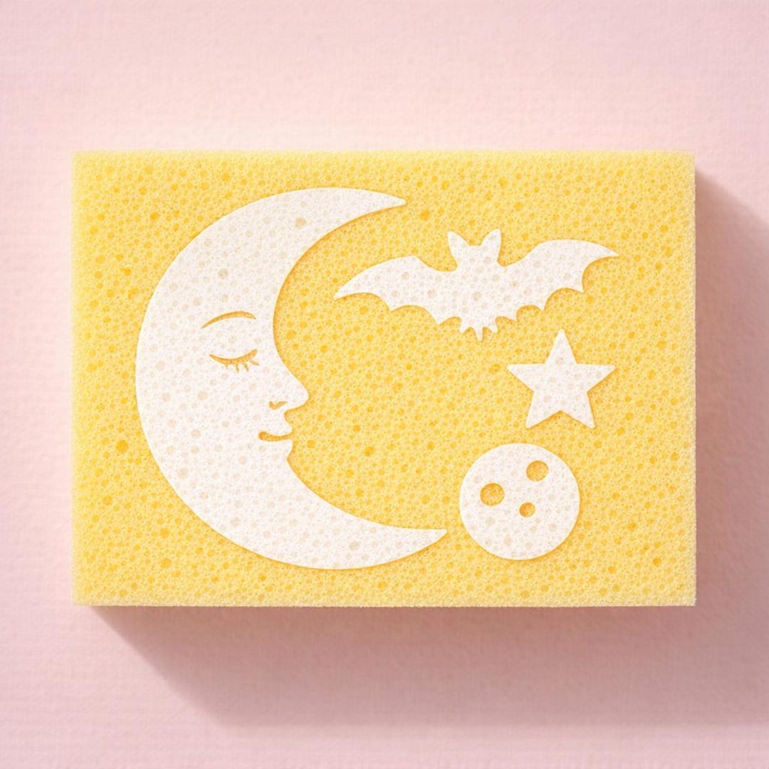 Sponge Moon Crescent Moon Underglaze Ceramic Sponge Pottery Stamp for Bisque ...