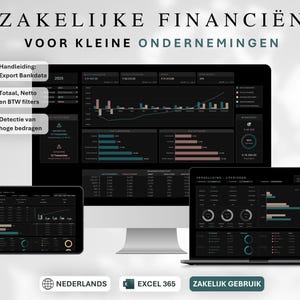Boekhouding Spreadsheet Excel – Boekhoud Template voor Kleine Bedrijven, Inkomsten & Uitgaven Tracker, Winst en Belasting Overzicht