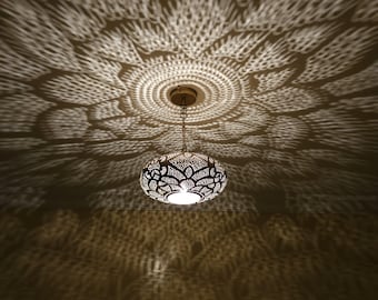 Lámpara colgante marroquí de latón, pantalla de latón, lámparas de techo, lámpara colgante, pantalla nocturna