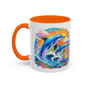 DOLPHIN SPLASH 2 Aquarium Series Fireball Art Coffee Mug - 2 Sizes image 3