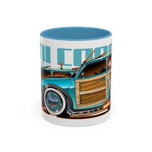 MINI COOPER Custom Woodie Fireball Art Coffee Mug 11oz image 2