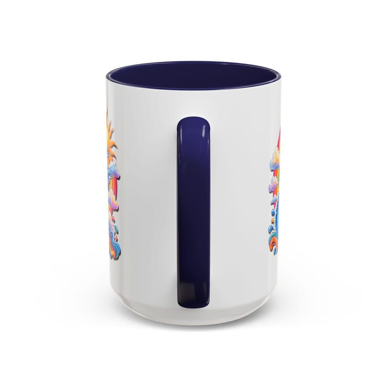 DOLPHIN SPLASH 1 Akvariumserie Eldbollskonst Kaffemugg - 2 storlekar bild 9