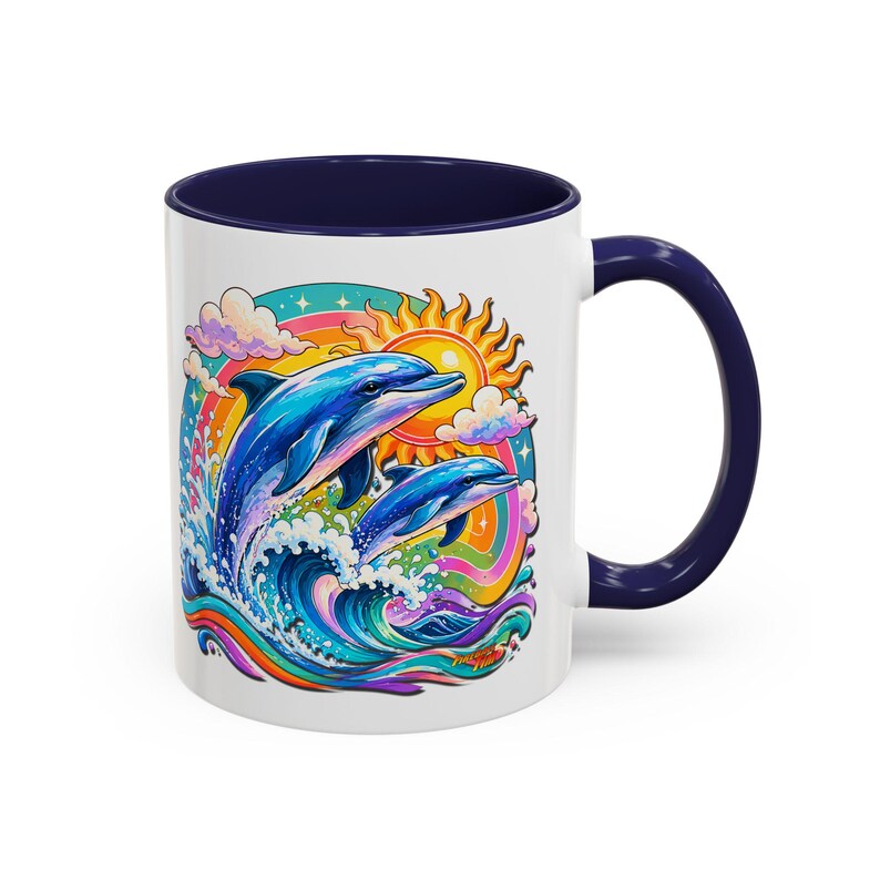 DOLPHIN SPLASH 2 Aquarium-serie Fireball Art-koffiemok - 2 maten afbeelding 3