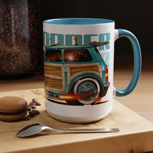 MINI COOPER Custom Woodie Fireball Art Coffee Mug 11oz image 11