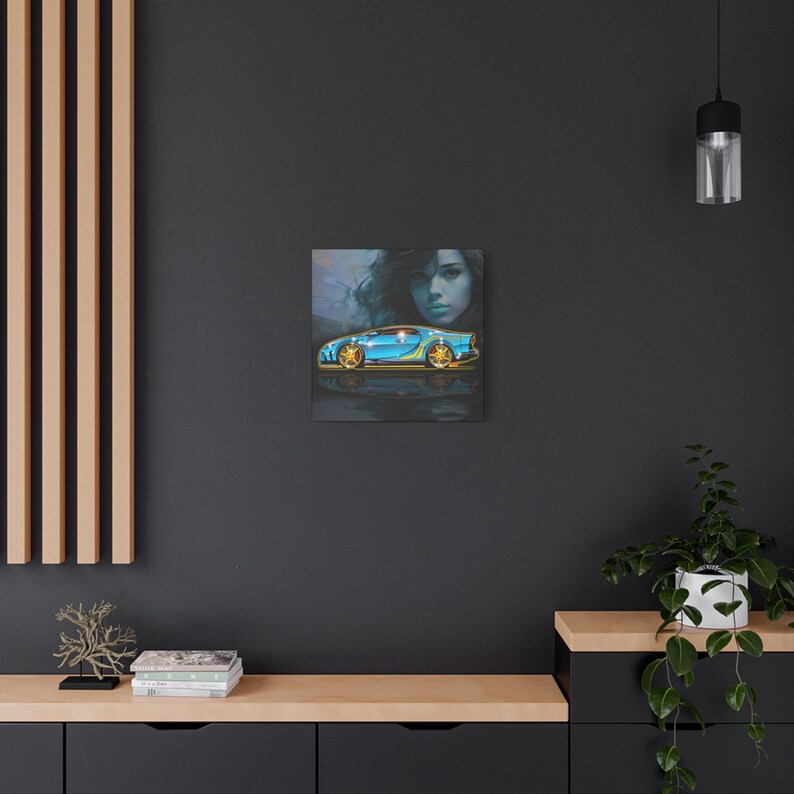 BUGATTI CHIRON Hypercar Fireball Art Canvas Wall Print image 19