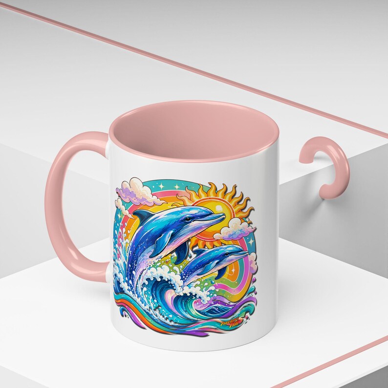 DOLPHIN SPLASH 2 Aquarium-serie Fireball Art-koffiemok - 2 maten afbeelding 11