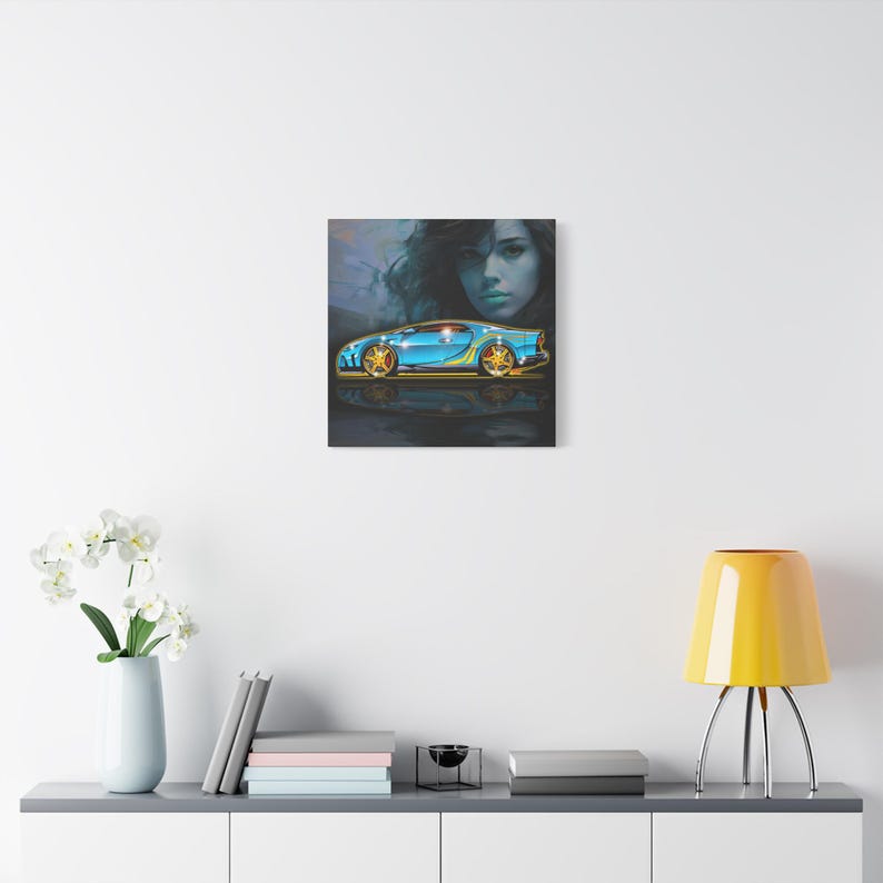 BUGATTI CHIRON Hypercar Fireball Art Canvas Wall Print image 18