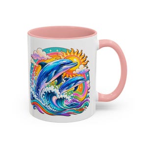 DOLPHIN SPLASH 2 Aquarium-serie Fireball Art-koffiemok - 2 maten afbeelding 1
