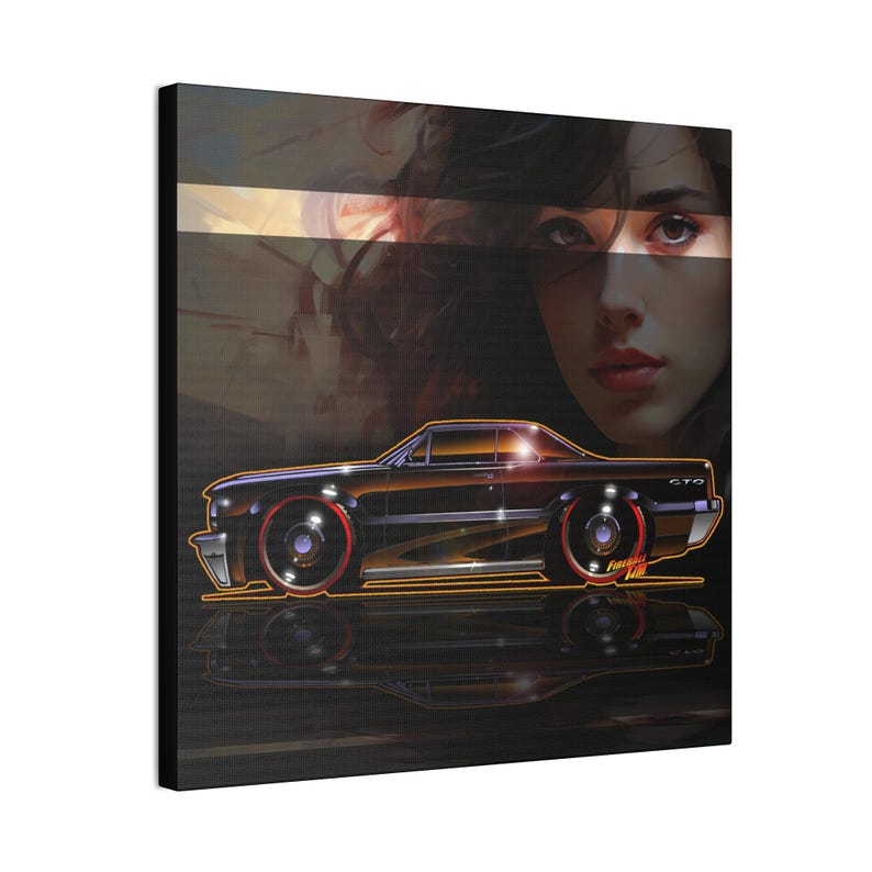 PONTIAC BONNEVILLE 1964 Fireball Art Canvas Print image 6