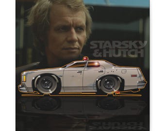 STARSKY I HUTCH Hutchmobile Fireball Art Canvas Reprodukcja na płótnie