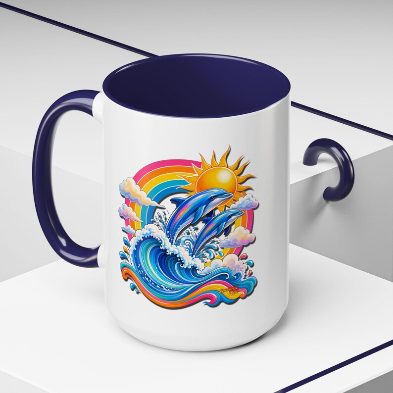 DOLPHIN SPLASH 1 Aquarium Series Fireball Art Coffee Mug - 2 Sizes image 13