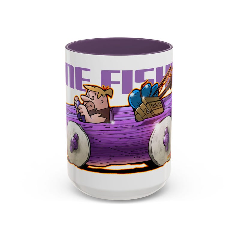 FLINTSTONES BARNEY RUBBLE Gone Fishing Fireball Collectible Coffee Mug - 2 Sizes image 7