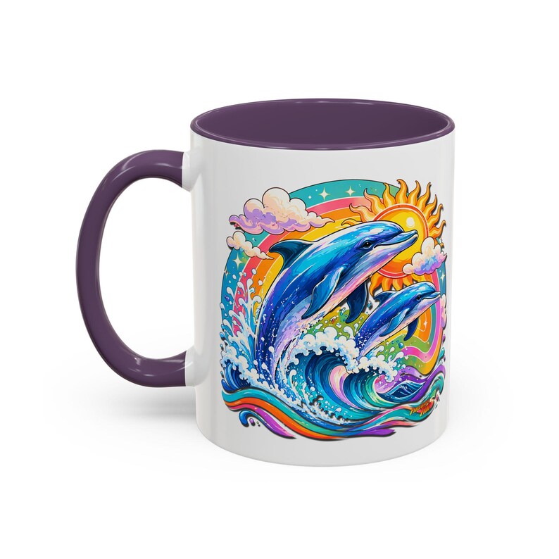 DOLPHIN SPLASH 2 Aquarium Series Fireball Art Coffee Mug - 2 Sizes image 4