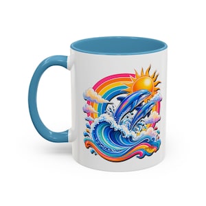 DOLPHIN SPLASH 1 Aquarium Series Fireball Art Coffee Mug - 2 Sizes image 1