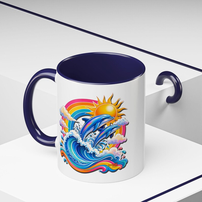 DOLPHIN SPLASH 1 Aquarium Series Fireball Art Coffee Mug - 2 Sizes image 7