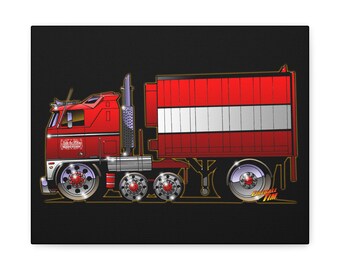 BJ and THE BEAR Semi Truck Canvas Art Wall Print - 11x14