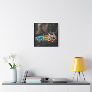MINI COOPER Custom Woodie Fireball Art Canvas Print image 18