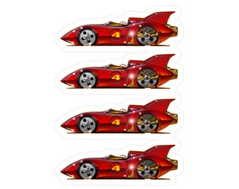 SPEED RACER MACH 4 Fireball Art Collectible Kiss-Cut Vinyl Decals Sticker