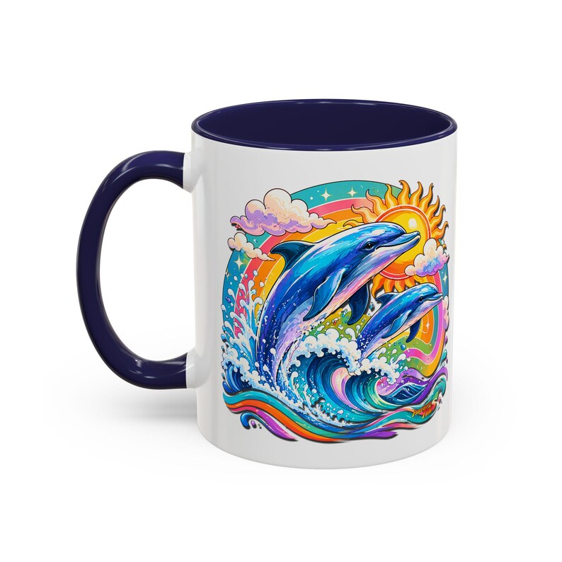 DOLPHIN SPLASH 2 Aquarium-serie Fireball Art-koffiemok - 2 maten afbeelding 4