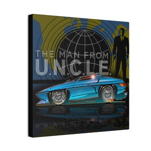 Der MANN von U.N.C.L.E. Piranha TV Auto Fireball Leinwand Kunstdruck Bild 2