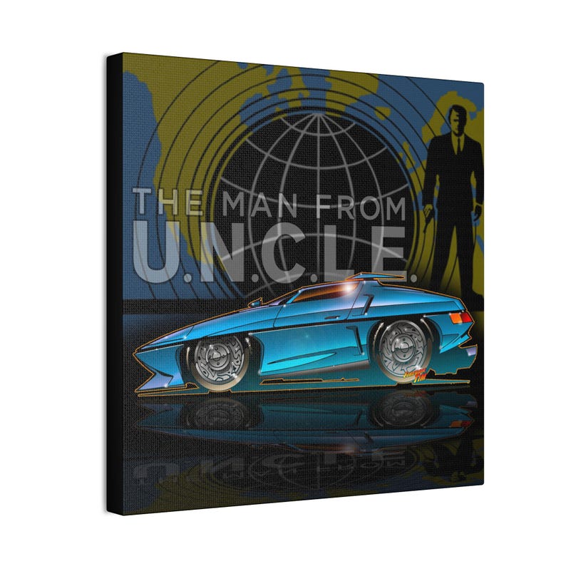 Der MANN von U.N.C.L.E. Piranha TV Auto Fireball Leinwand Kunstdruck Bild 2