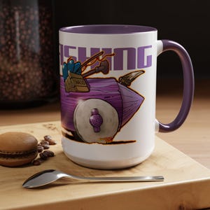 FLINTSTONES BARNEY RUBBLE Gone Fishing Fireball Collectible Coffee Mug - 2 Sizes image 11