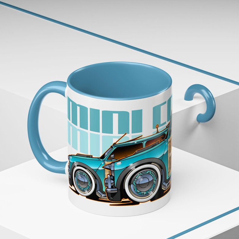 MINI COOPER Custom Woodie Fireball Art Coffee Mug 11oz image 6
