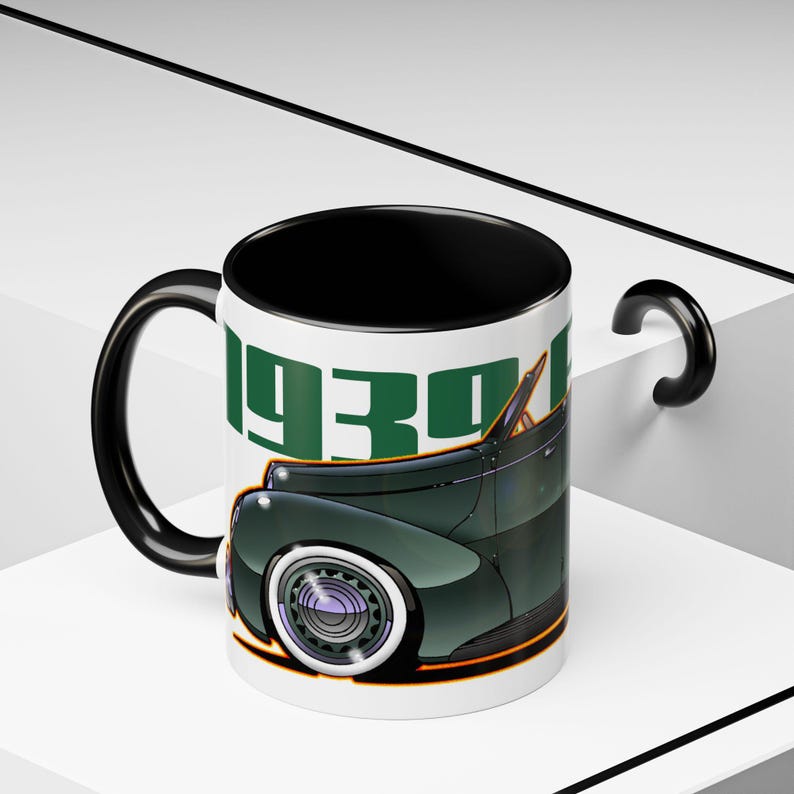FORD DELUXE 1939 Cabrio Feuerball Kunst Kaffeetasse 2 Größen Bild 6