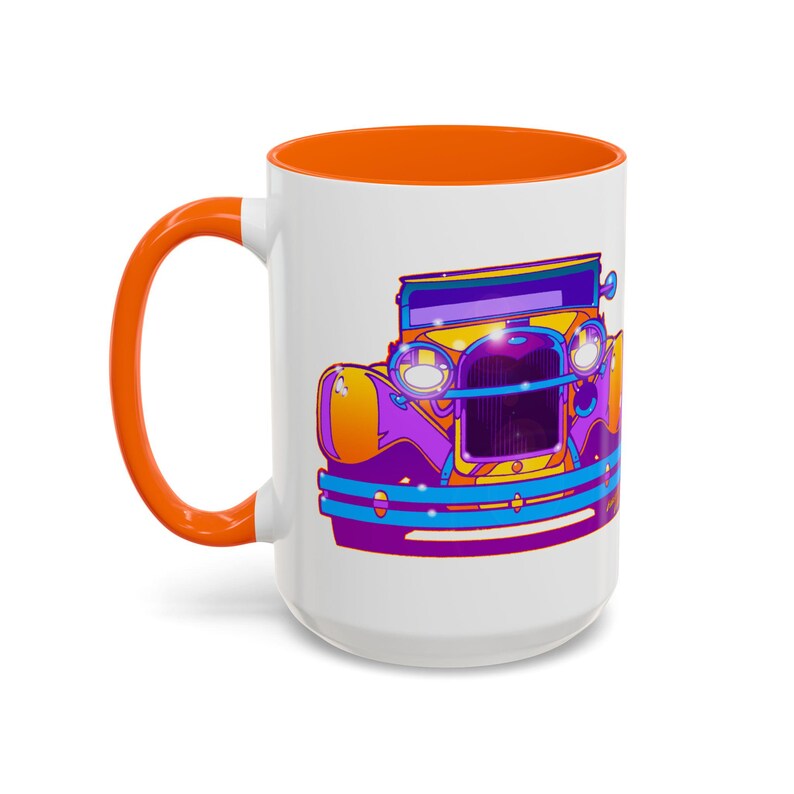 FORD 1930 Hot Rod Classic Car Fireball Art-koffiemok - 2 maten afbeelding 9