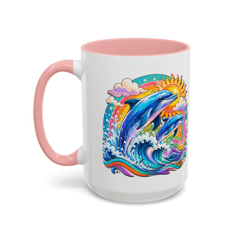 DOLPHIN SPLASH 2 Aquarium Series Fireball Art Coffee Mug - 2 Sizes image 7