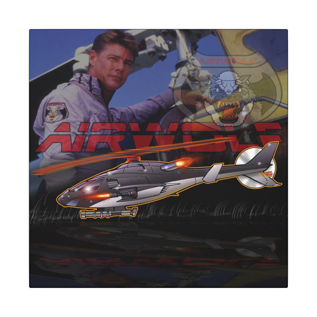 AIRWOLF TV Helicopter Canvas Art Print - 12x12 - Etsy